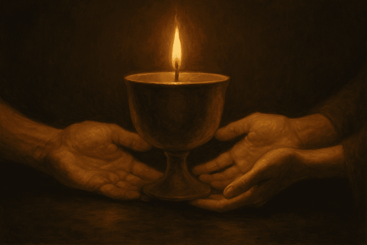 Hands Holding Cup Sharing Knowledge