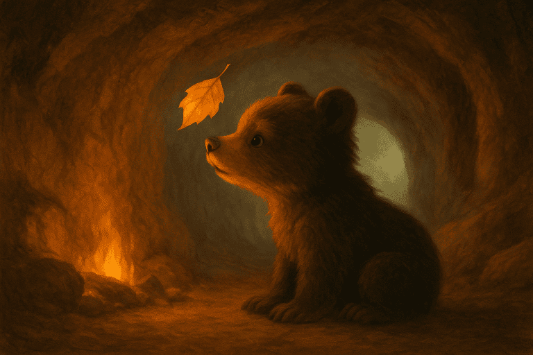 The Leaf That Found the Bear — A Fable of Awakening Beyond the Shadows