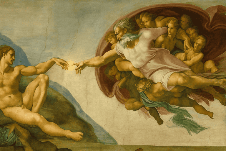 The Spark Between Fingers: From The Creation of Adam to the Birth of Light